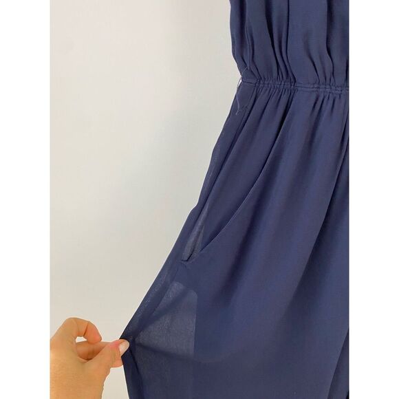 Babaton Aritzia Blue Maximillian Wide-Leg Jumpsuit Size XS